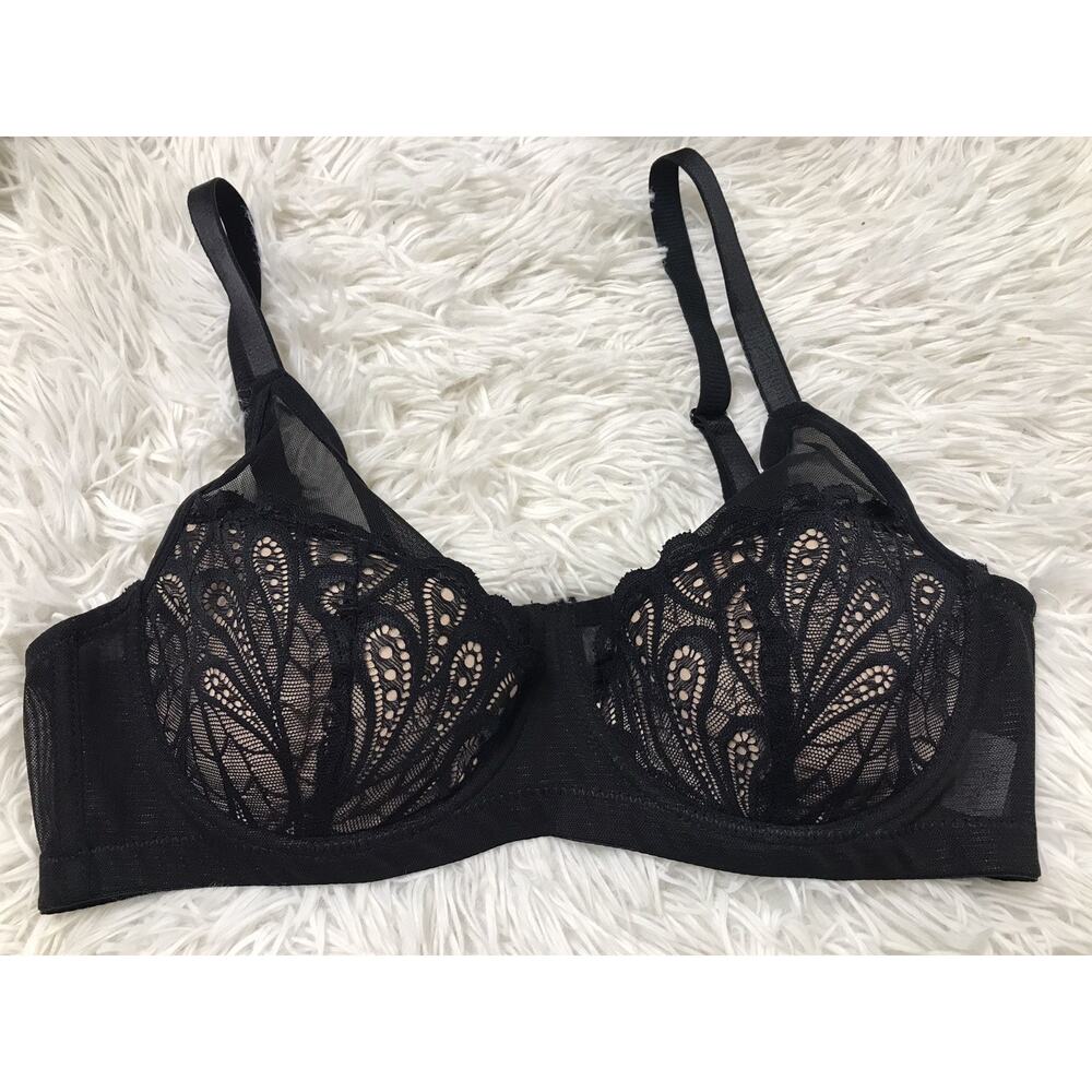 Ladies Lingerie Full Cup Underwired Bra 38D/85D Lightly Padded Bra Lace Mesh